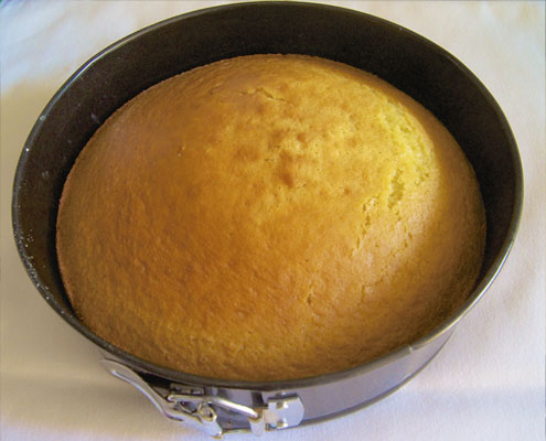 Bizcocho de yogur recién sacado del horno
