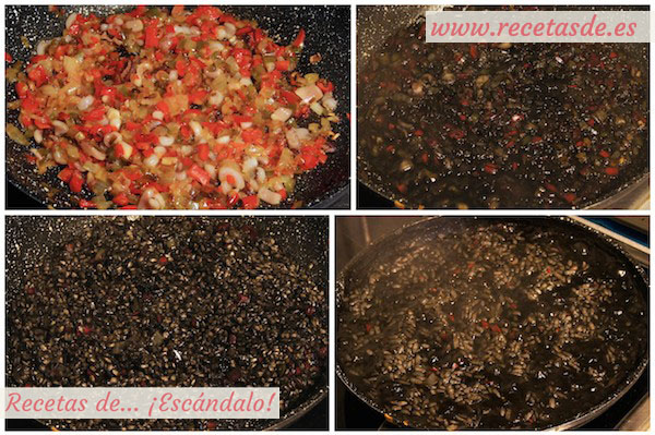Receta de arroz negro con calamares y salsa alioli casera
