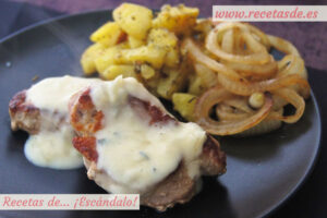 Solomillo de cerdo con salsa roquefort