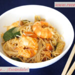 Fideos de arroz con gambas