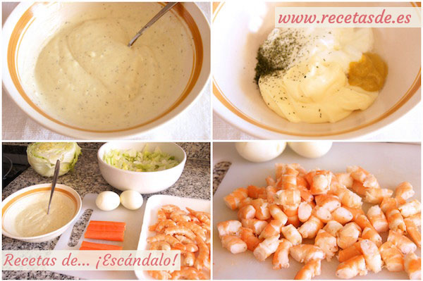 Cómo preparar ensaladilla de marisco con gambas y mayonesa ligera