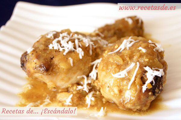 Pollo en pepitoria. Receta tradicional