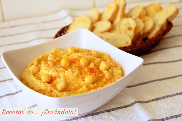 Receta de hummus o crema de pure de garbanzos