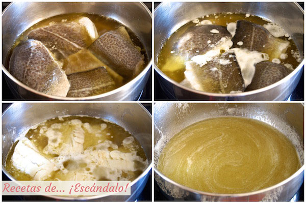 Bacalao confitado para elaborar pil pil