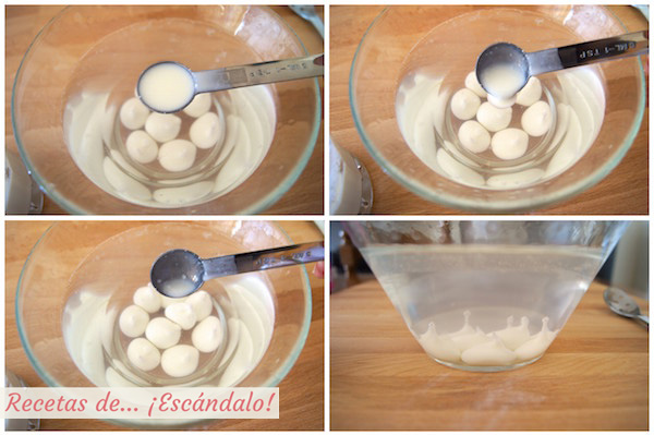 Creacion de las esferificaciones de yogur