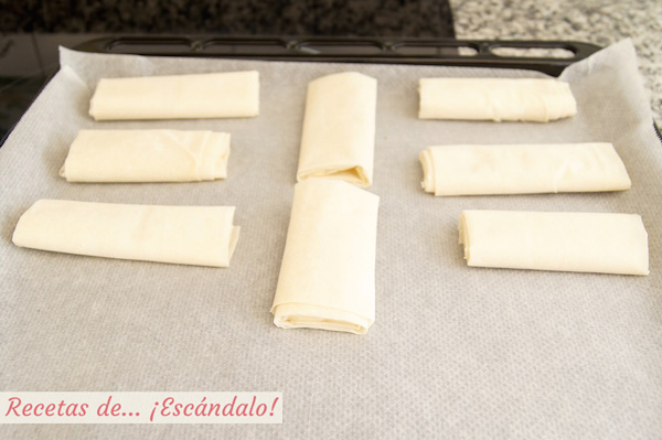 Crujiente de queso brie y pasta filo