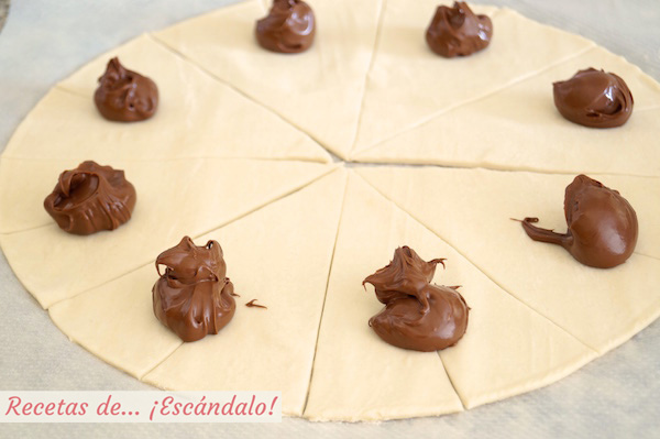 Relleno de los croissants de Nutella
