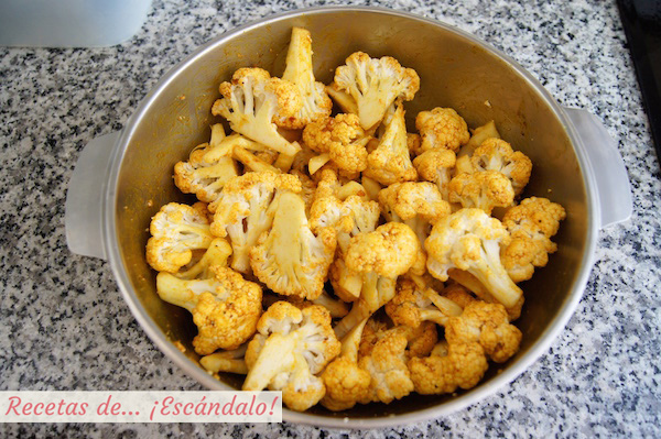 Receta coliflor al horno con especias