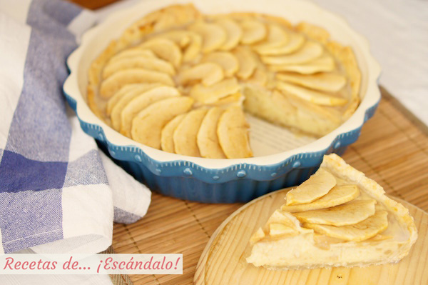 Receta de tarta de manzana con crema pastelera y masa quebrada