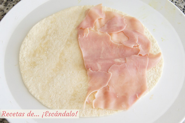 Preparacion de las quesadillas de jamon y queso