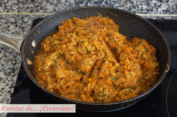 Relleno de atun para los calabacines