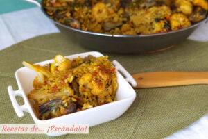 Arroz con verduras o paella de verduras