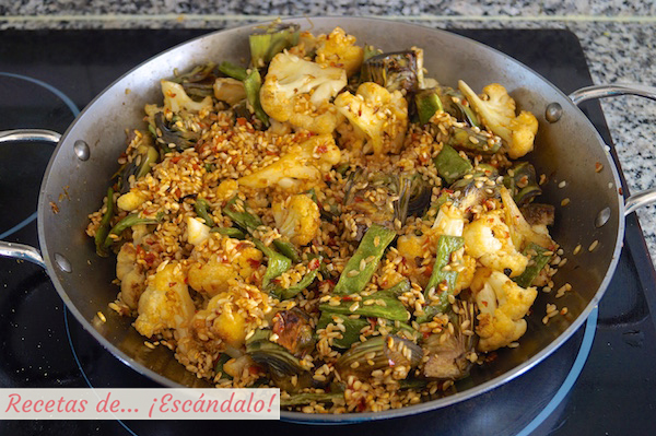 Paella de verduras