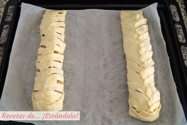 Trenzas de hojaldre rellenas
