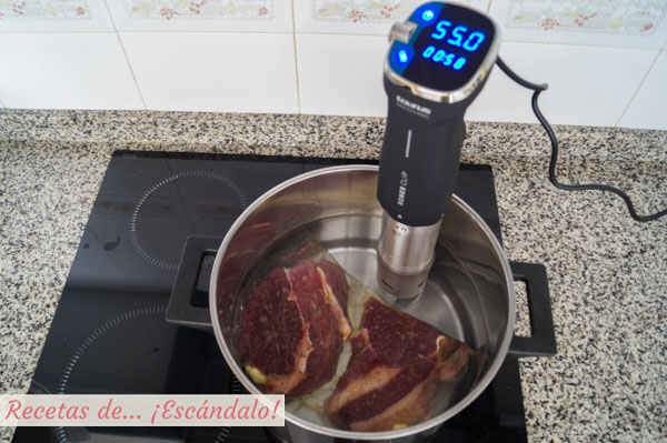 Entrecot de ternera a baja temperatura