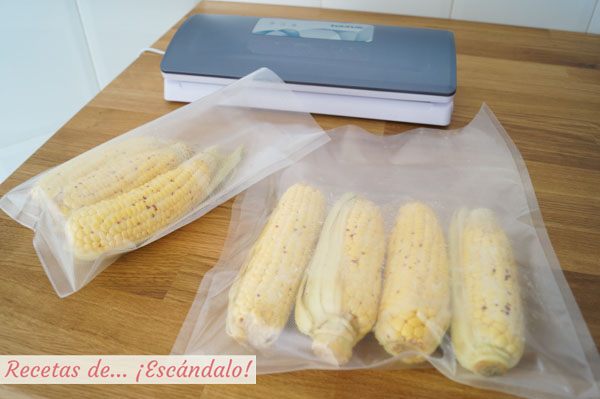 Mazorcas de maiz al vacio
