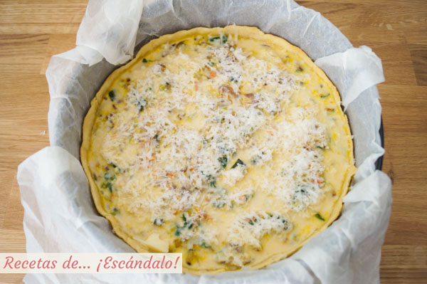 Quiche de verduras y queso casera