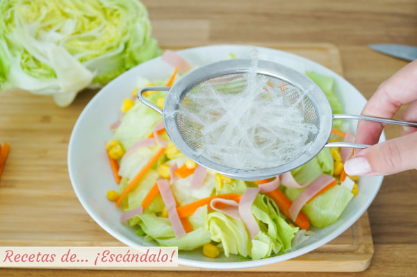 Algas agar agar para la ensalada china