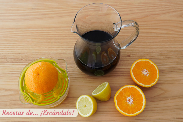 Naranja y limon sangria casera