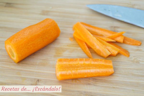 Zanahoria cortada