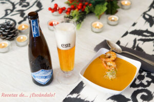 Crema de langostinos casera. Receta de Navidad con Casimiro Mahou