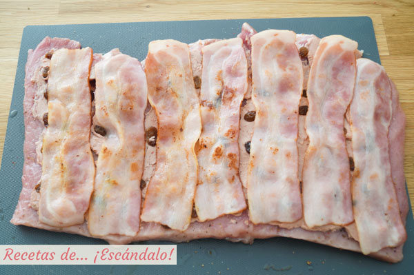Lomo relleno de bacon