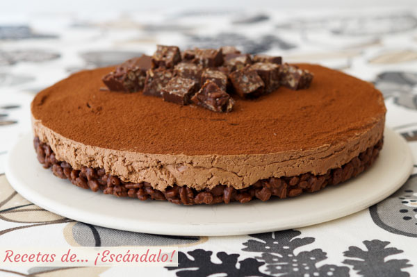 Receta de tarta de turron de chocolate y queso