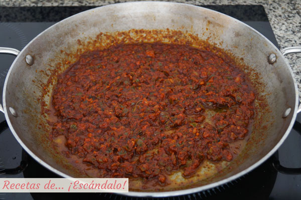 Sofrito para el arroz con pulpo