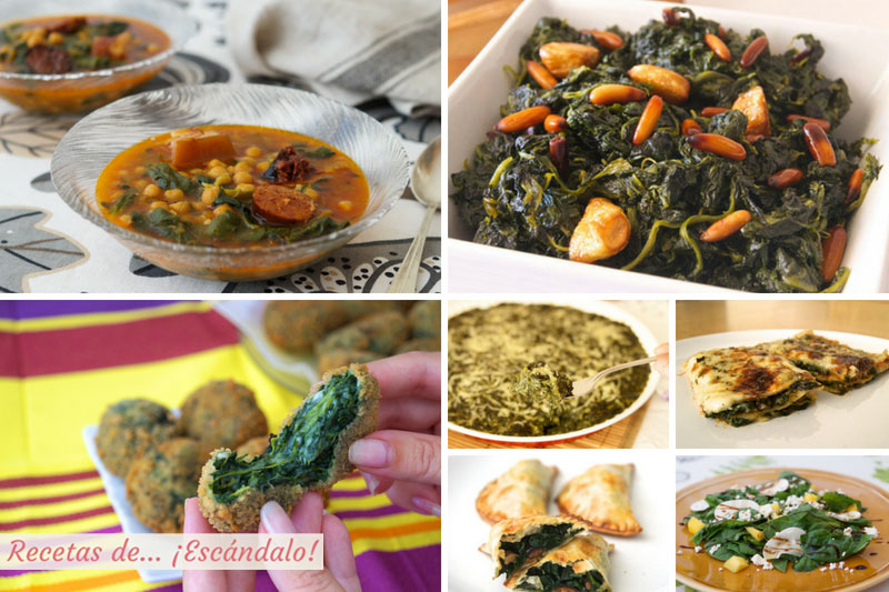 Espinacas, las mejores recetas, faciles y riquisimas