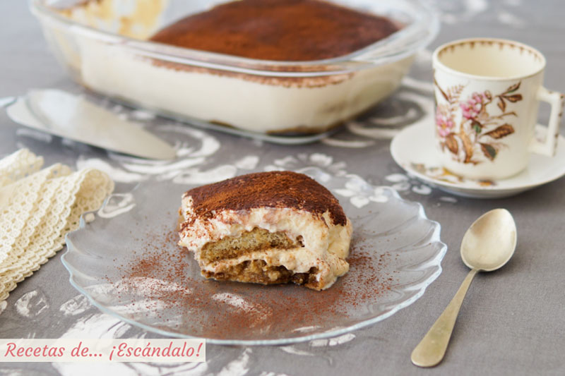Tiramisu italiano casero. Receta de postre facil