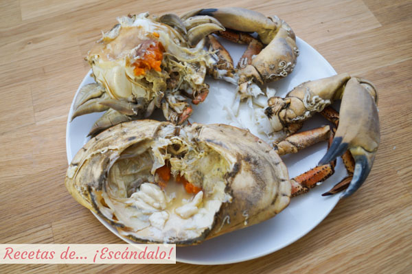 Cuerpo, caparazon y patas del buey de mar