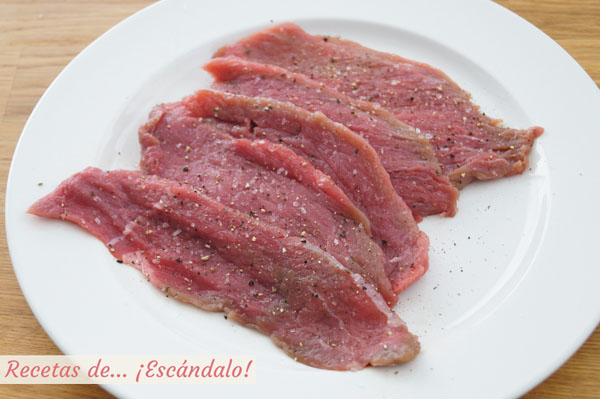 Filetes de ternera para fricando