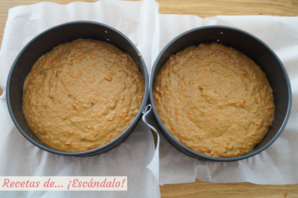Masa para tarta de zanahoria o pastel de zanahoria