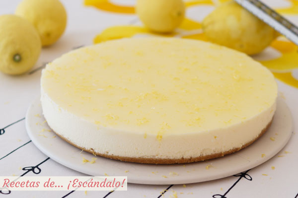Como hacer tarta de limon y queso fria. Receta muy facil y sin horno