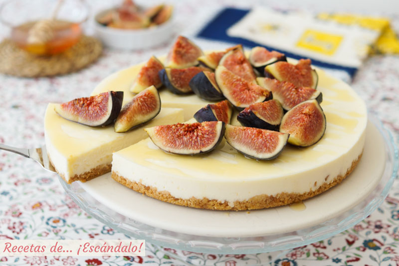 Tarta de queso fria (sin horno) con higos frescos