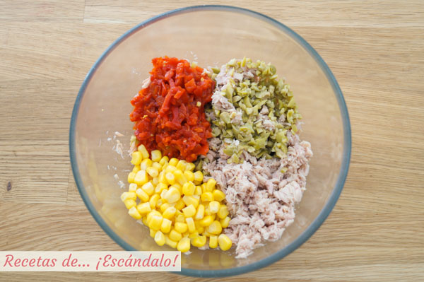 Ingredientes para pastel frio de atun