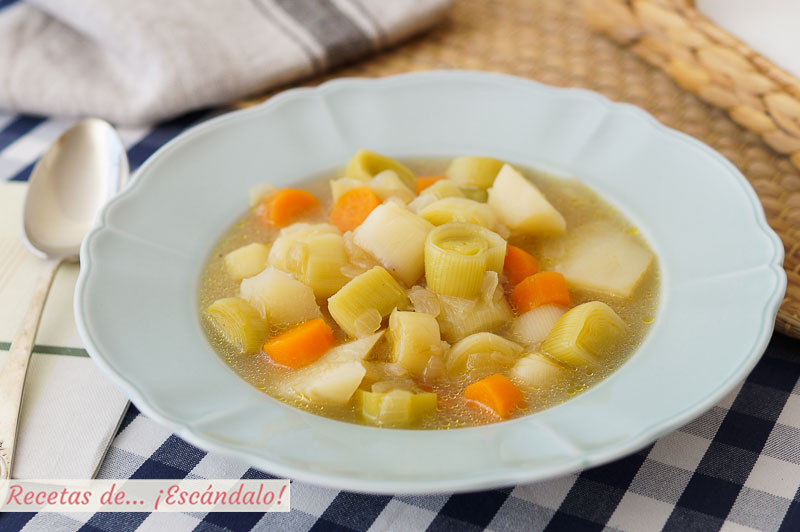 Porrusalda tradicional, muy sencilla y saludable