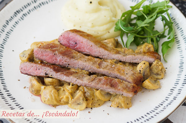 Como hacer secreto de cerdo iberico con champinones cremosos a la mostaza