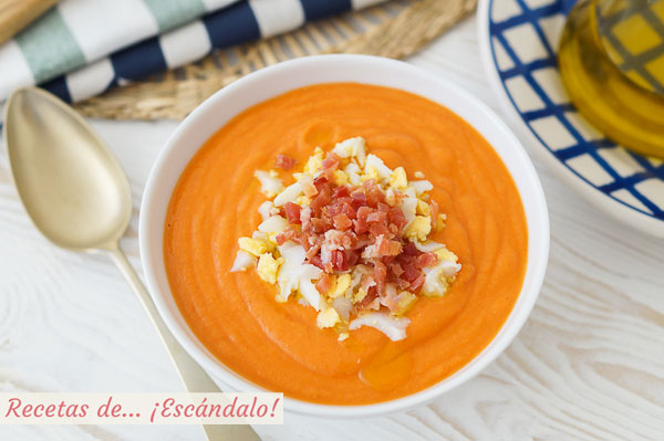 Como hacer salmorejo cordobes en Thermomix. Receta tradicional muy facil