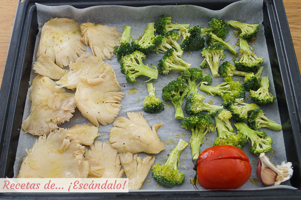 Verduras al horno, brocoli y setas
