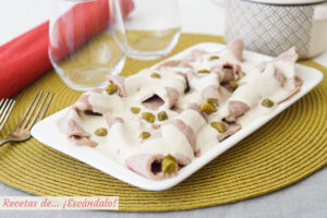 Vitello tonnato o vitel toné. Receta tradicional italiana