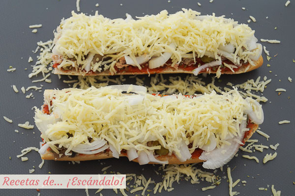 Pan pizza de atun y cebolla