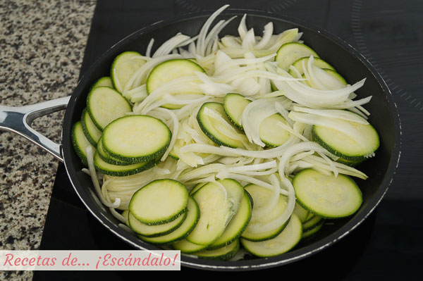 Verduras zarangollo murciano