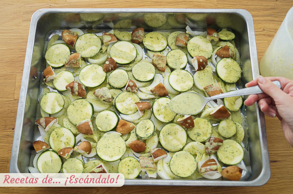 Guarnicion verduras y setas para corvina