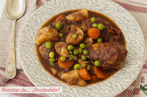 Como hacer estofado de pollo con patatas y verduras, riquisimo