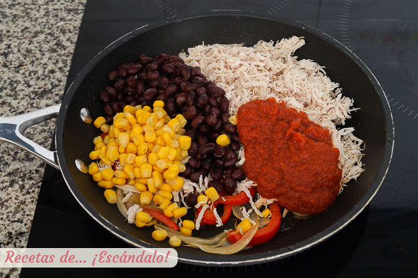 Ingredientes burrito de pollo