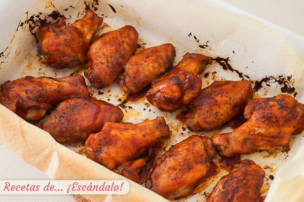 Alitas de pollo bbq o barbacoa