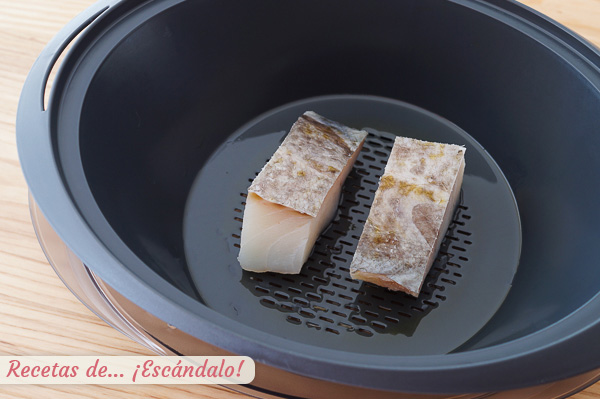 Lomos de bacalao al vapor thermomix