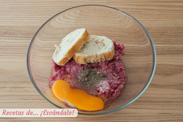 Ingredientes mezcla de carne para relleno galets