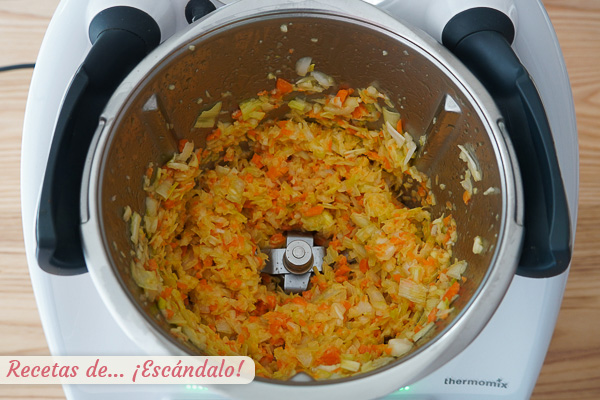 Verduras sofrito carrilleras thermomix